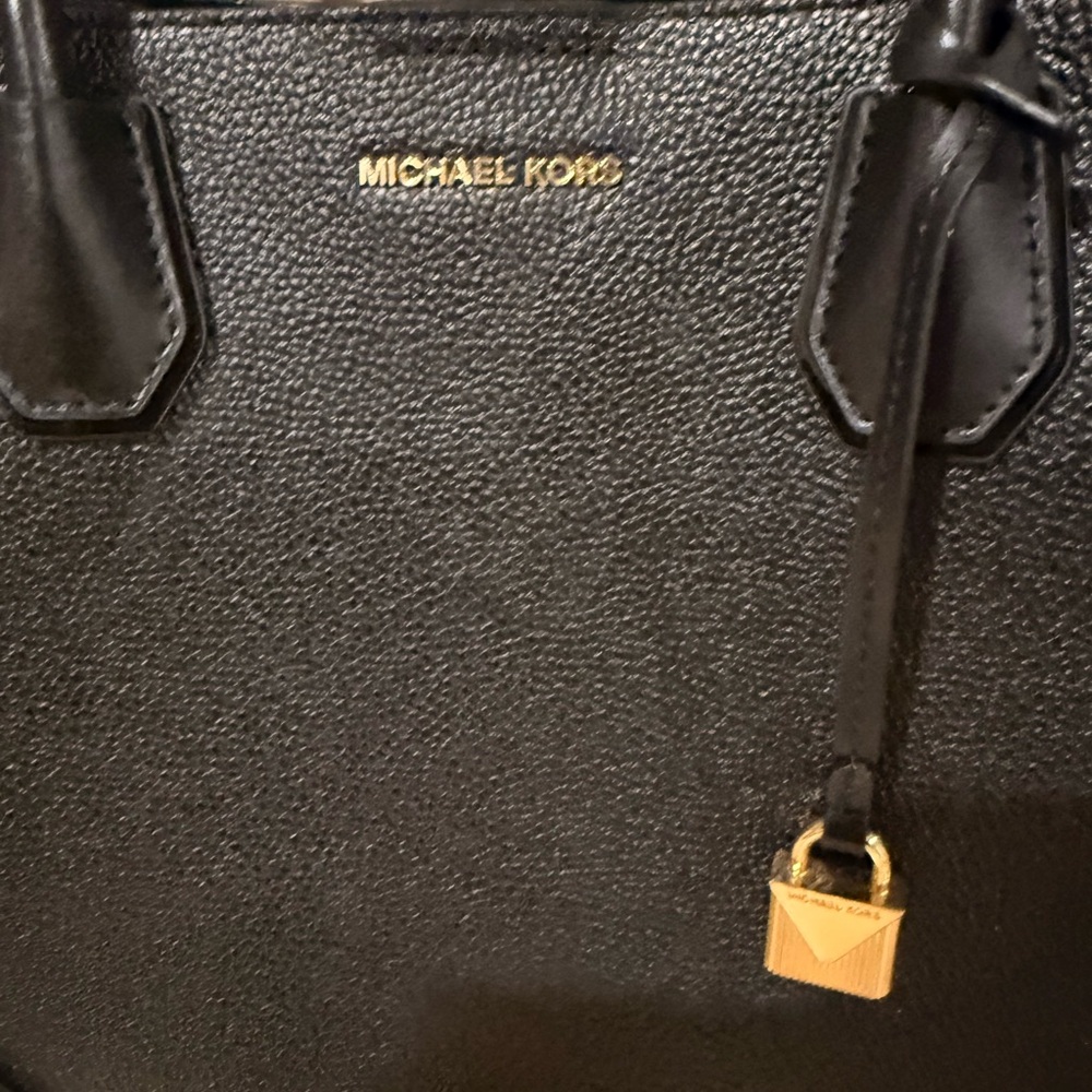 Michael Kors Black Satchel with Gold Accent - Picture 2 of 5